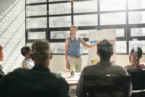 Shot of a businessman giving a presentation to his colleagues